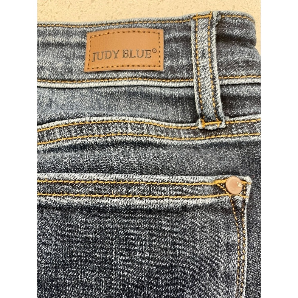 Judy Blue Jeans Womens Blue High Rise Button Fly Skinny Fit 9 29 Cuffed Stretch - Picture 3 of 10